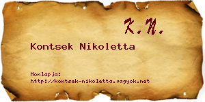 Kontsek Nikoletta névjegykártya